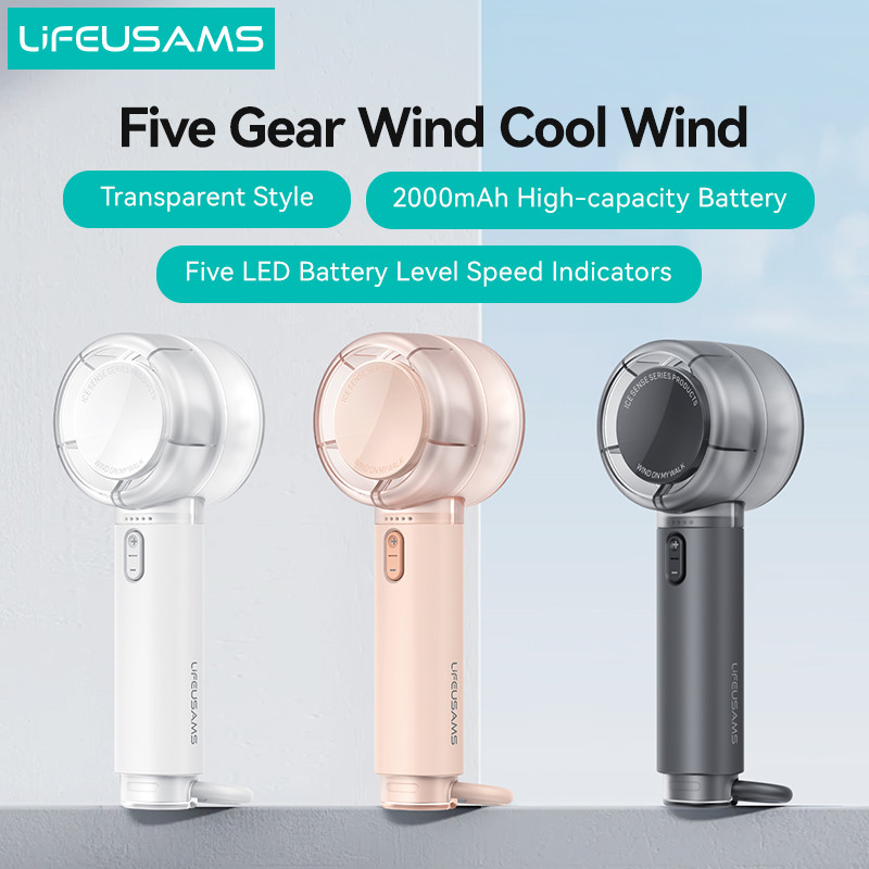Quạt Cầm Tay USAMS LU01 2.8W (With stand, 6pcs High-speed Spiral Blades, 2000mAh, 6.5H)