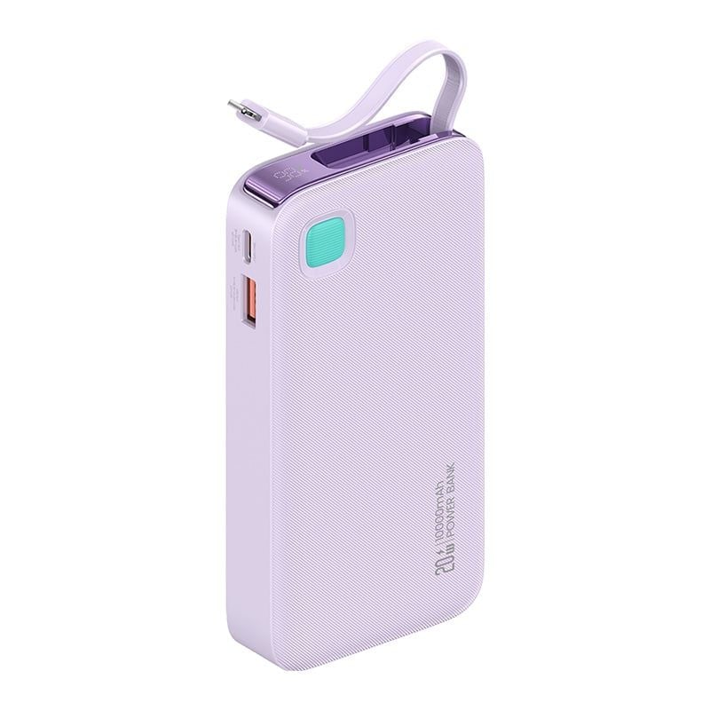 Pin Dự Phòng Tích Hợp Cáp Dây Rút Lightning USAMS CD225 10000mAh 20W (LED Display)