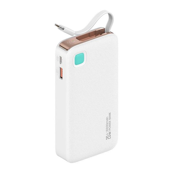 Pin Sạc Dự Phòng Tích Hợp Cáp Dây Rút Type-C USAMS CD224 10000mAh 20W (Digital Display)