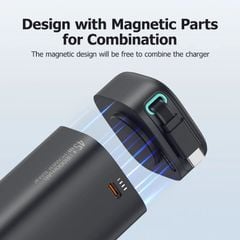 Pin Sạc Dự Phòng Tích Hợp Cáp Dây Rút Type-C/Lightning USAMS Magnetic CD216/CD217 18000mAh 45W