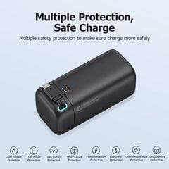 Pin Sạc Dự Phòng Tích Hợp Cáp Dây Rút Type-C/Lightning USAMS Magnetic CD216/CD217 18000mAh 45W