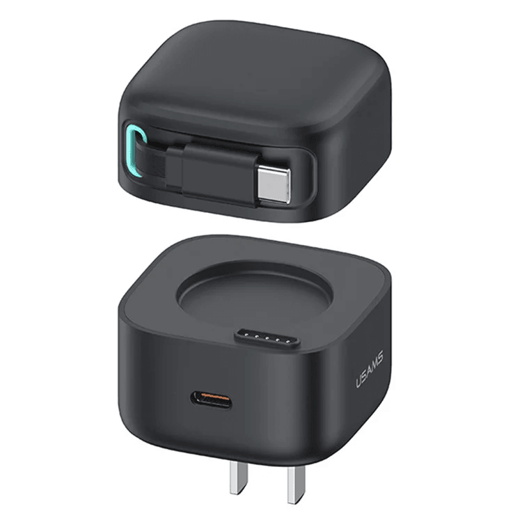 Củ Sạc Nhanh USAMS GaN Charger 35W Type C PD Fast Phone Charger Built in Quick Charge Cable