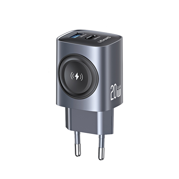Củ Sạc Nhanh Đa Năng C+A GaN USAMS CC293 T67 20W (With iWatch Charger)