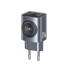 Củ Sạc Nhanh Đa Năng C+A GaN USAMS CC293 T67 20W (With iWatch Charger)