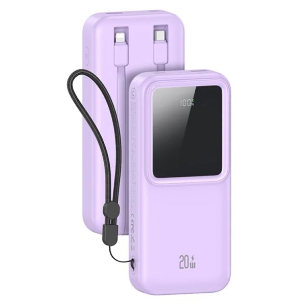 Pin Dự Phòng USAMS CD213 30000mAh 20W (QC3.0, with Built-in Type-C and Lightning Cables)