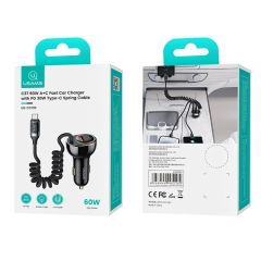 Tẩu Sạc Dành Cho Ô Tô USAMS CC192 C37 60W (Type-C + USB, with Type-C Cable 30W)