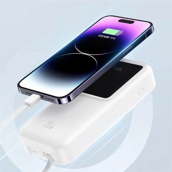 Pin Dự Phòng USAMS CD213 30000mAh 20W (QC3.0, with Built-in Type-C and Lightning Cables)