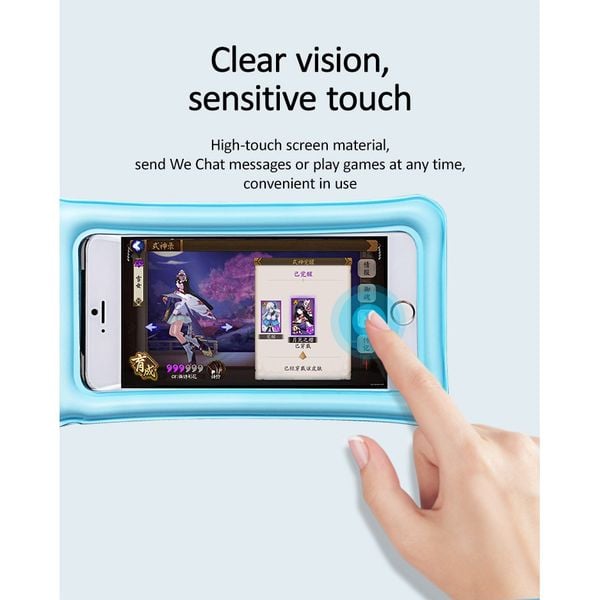 Túi Chống Nước Điện Thoại USAMS YD011 (For phones =< 7-inch, IP68, With Removable Lanyard, HD View, Double Pocket Design, High Sealability No Leakage, With Lanyard 440mm)