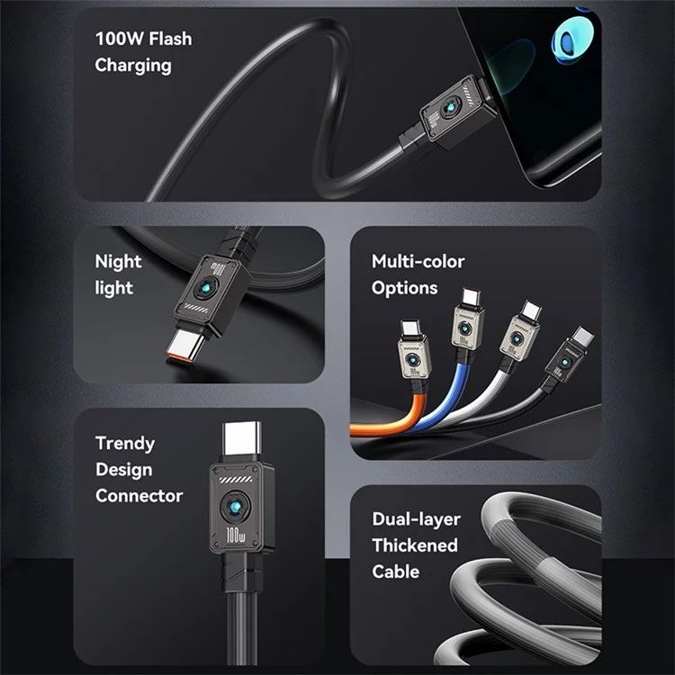 Cáp Sạc USAMS SJ684 Type-C to Type-C 100W Data Cord 1.2m
