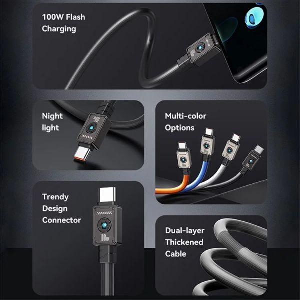 Cáp Sạc USAMS SJ684 Type-C to Type-C 100W Data Cord 1.2m