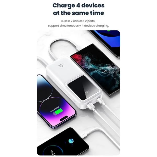 Pin Dự Phòng USAMS CD213 30000mAh 20W (QC3.0, with Built-in Type-C and Lightning Cables)