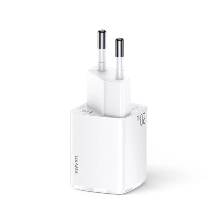 Củ sạc USAMS CC128 T37 PD20W QC3.0 USB Type-C Wall Charger Dual Port Power Adapter