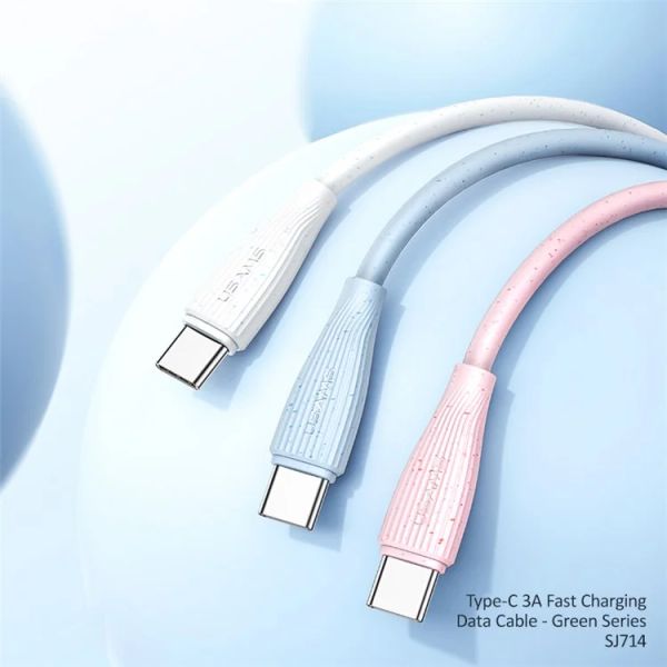 Cáp Sạc Nhanh Truyền Dữ Liệu USAMS SJ714 Green Series 1m USB to Type-C Cable 3A