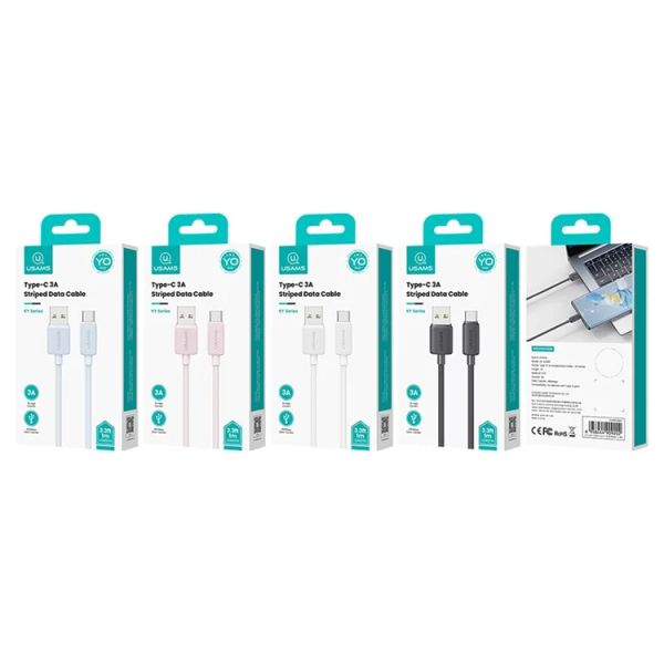 Cáp Sạc USAMS SJ688 | SJ693 | SJ698 KY Series USB to Type-C Striped Data Cord 3m
