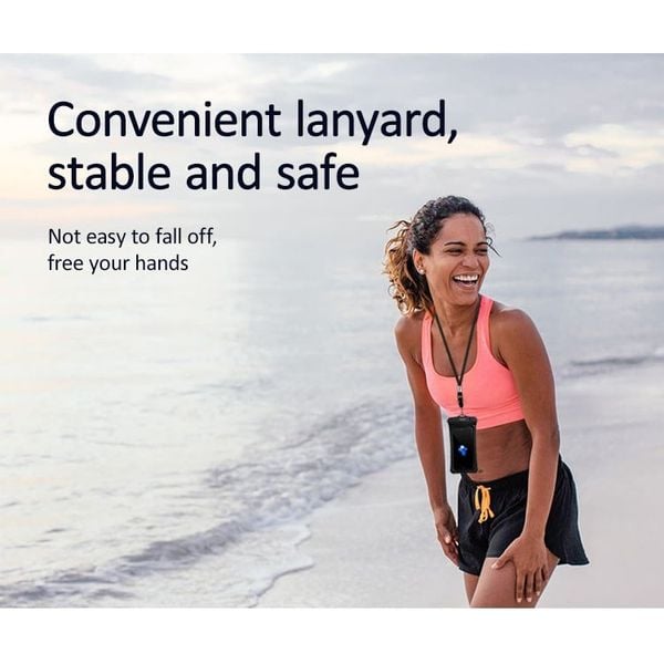 Túi Chống Nước Điện Thoại USAMS YD011 (For phones =< 7-inch, IP68, With Removable Lanyard, HD View, Double Pocket Design, High Sealability No Leakage, With Lanyard 440mm)