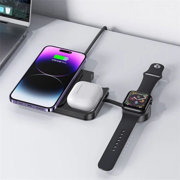 Đế Sạc Không Dây USAMS CD190 3-in-1 15W Lightweight Charging Pad