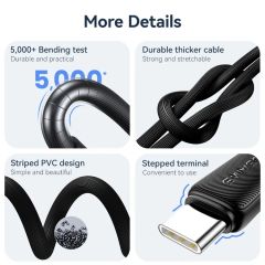 Cáp Sạc USAMS SJ688 | SJ693 | SJ698 KY Series USB to Type-C Striped Data Cord 2m