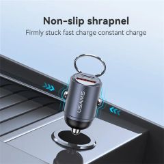 Tẩu Sạc Dành Cho Ô Tô USAMS CC206 C38 PD 30W USB A+C (with Pull Ring)