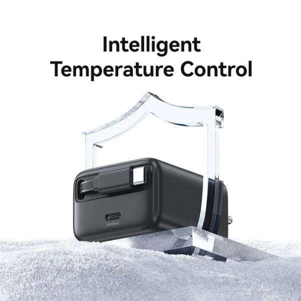 Bộ Sạc Nhanh Tích Hợp Cáp Dây Rút USAMS CC233 20W GaN Charger PD3.0+QC3.0