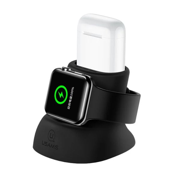 Đế sạc silicon 2 trong 1 USAMS ZJ051 cho Apple Watch và AirPods