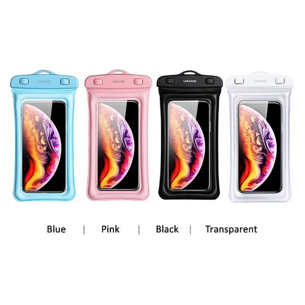 Túi Chống Nước Điện Thoại USAMS YD011 (For phones =< 7-inch, IP68, With Removable Lanyard, HD View, Double Pocket Design, High Sealability No Leakage, With Lanyard 440mm)