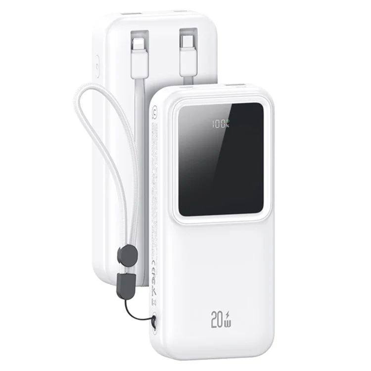 Pin Dự Phòng USAMS CD213 30000mAh 20W (QC3.0, with Built-in Type-C and Lightning Cables)