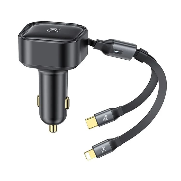 Tẩu Sạc Dành Cho Ô Tô USAMS CC219 C41 PD 30W (with Type-C / 8-Pin Cable)