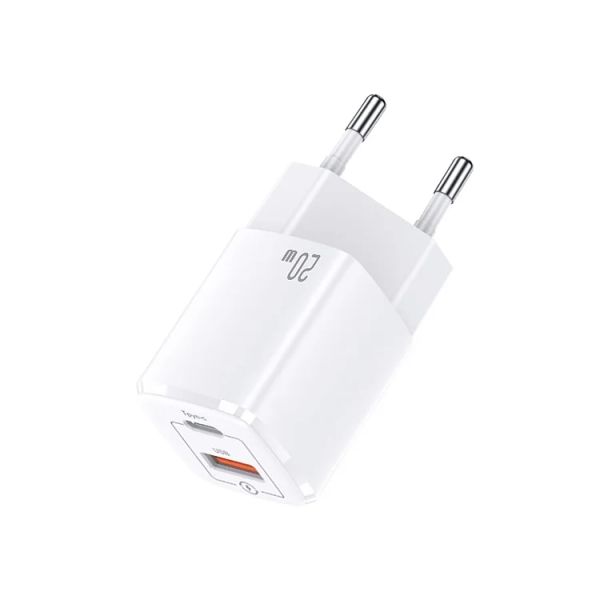 Củ sạc USAMS CC128 T37 PD20W QC3.0 USB Type-C Wall Charger Dual Port Power Adapter