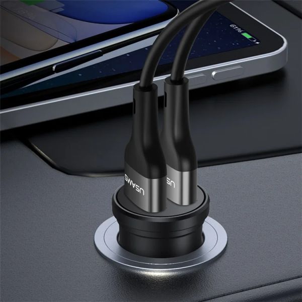 Tẩu Sạc USAMS CC114 2.4A Dual USB Mini Car Charger