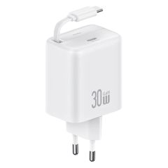 Bộ Sạc Nhanh Kèm Cáp Sạc Dây Rút USAMS CC241 30W Type-C Charger GaN PD3.0+QC3.0