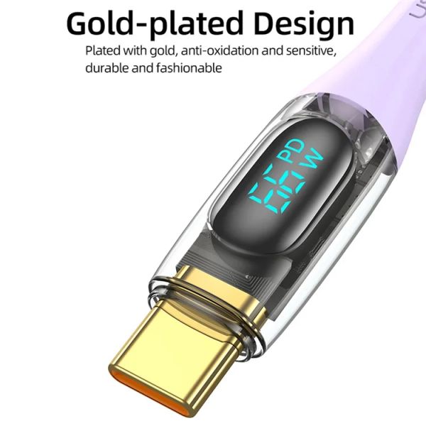Cáp Sạc USAMS SJ592 | SJ593 USB-A to Type-C 66W Data Cord Shadow Series