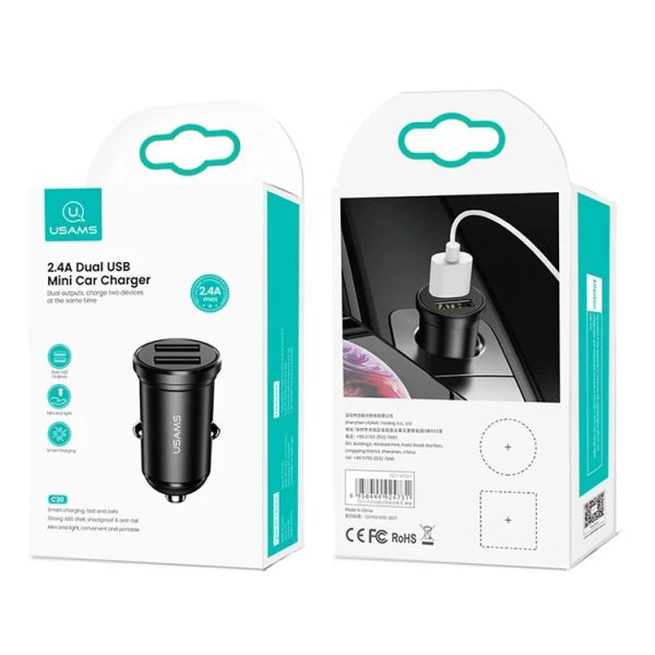 Tẩu Sạc USAMS CC114 2.4A Dual USB Mini Car Charger