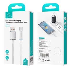 Cáp Cạc USAMS SJ658 Cloud Series USB-A to Type-C Braided Data with Light