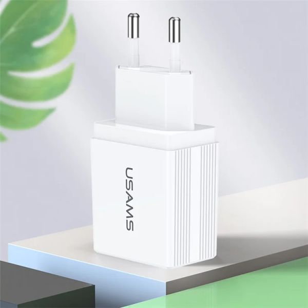 Củ sạc USAMS CC T24 2.1A Dual-USB Portable Travel Wall Charger