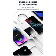 Pin Dự Phòng USAMS CD213 30000mAh 20W (QC3.0, with Built-in Type-C and Lightning Cables)