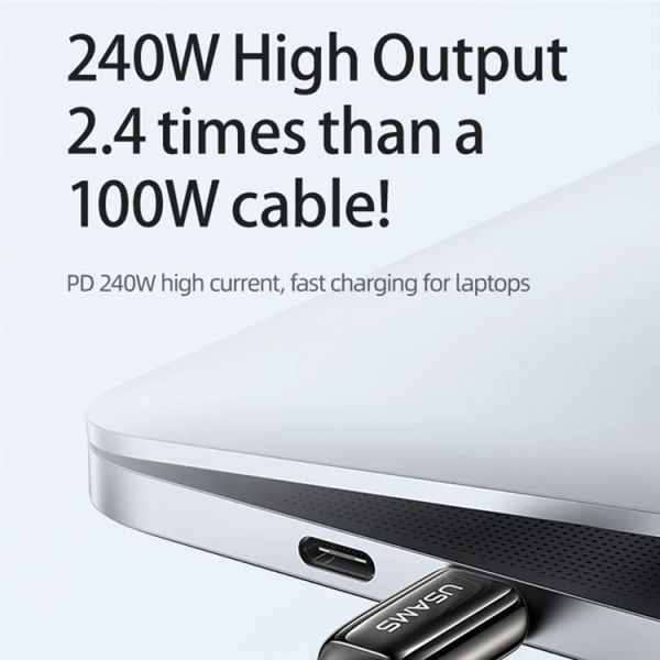 Cáp Sạc USAMS SJ580 | SJ581 U82 C To C 240W PD3.1 Zinc Alloy Data Transmission Cord