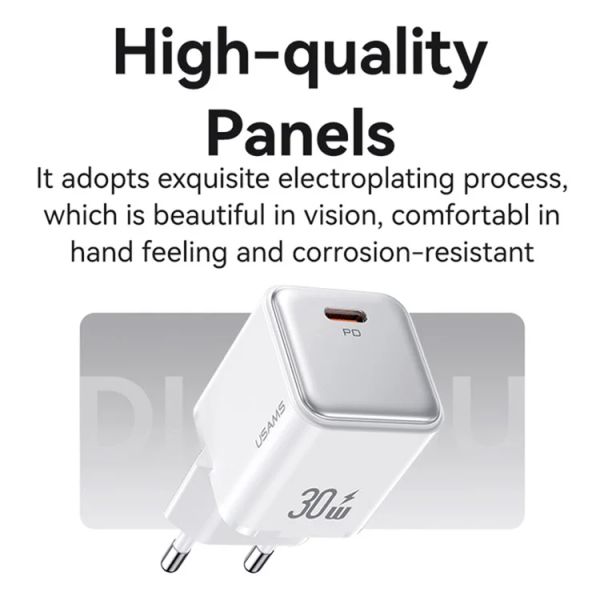 Củ Sạc Nhanh Mạ Điện USAMS CC186 PD 30W