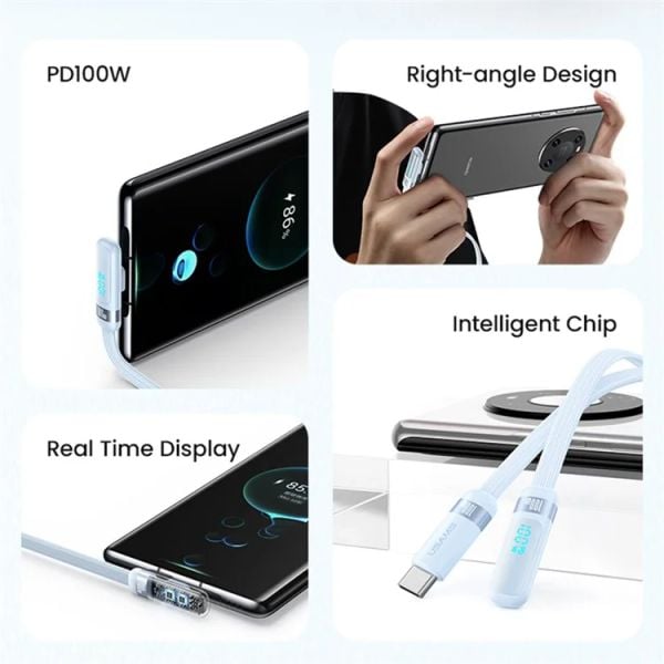 Cáp Sạc USAMS SJ653 Wind Series Type-C To Type-C Fast Charging PD 100W