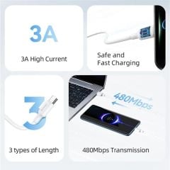 Cáp Sạc USAMS SJ601 | SJ602 | SJ603 U84 USB-A To Type-C 3A Data Cord