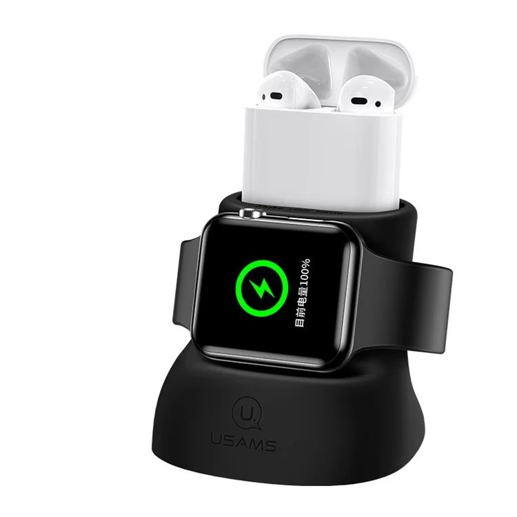 Đế sạc silicon 2 trong 1 USAMS ZJ051 cho Apple Watch và AirPods