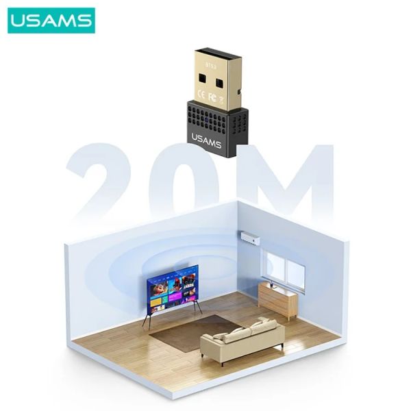 USB Bluetooth 5.3 USAMS ZB285 Adapter HiFi Sound Wireless Audio Receiver