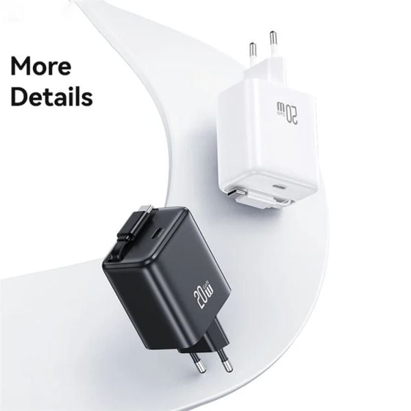 Bộ Sạc Nhanh Tích Hợp Cáp Dây Rút USAMS CC233 20W GaN Charger PD3.0+QC3.0