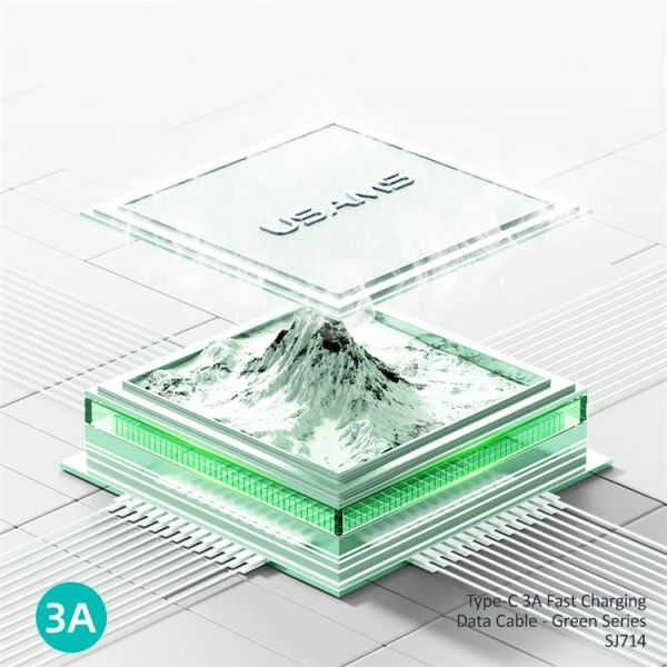 Cáp Sạc Nhanh Truyền Dữ Liệu USAMS SJ714 Green Series 1m USB to Type-C Cable 3A