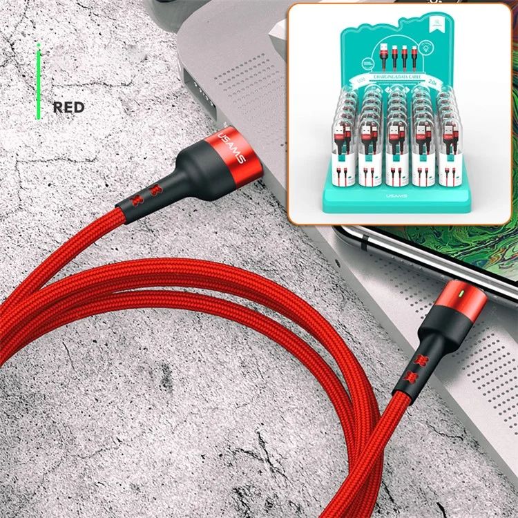 Cáp Sạc Nhanh USB to Type-C USAMS SJ313 U26 with Display Stand (1m, Hộp 30 cái)