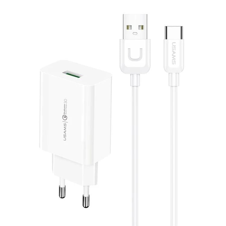 Combo củ cáp USAMS T48 T22 18W Travel Charger + Type-C Cable Kit