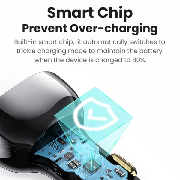 Tẩu Sạc Dành Cho Ô Tô USAMS CC193 C37 60W (Type-C + USB-A, with Lightning Cable 30W)