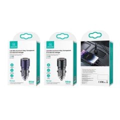 Tẩu Sạc Dành Cho Ô Tô USAMS CC176 C36 95W (USB-A + Type-C, Transparent, with Light)