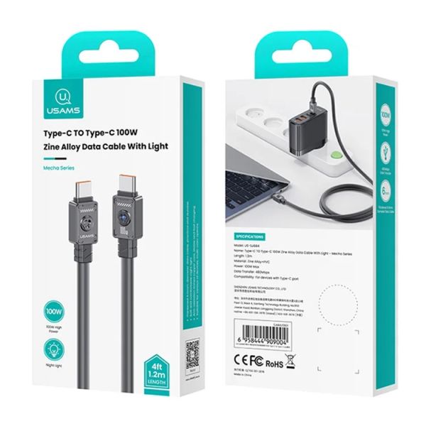 Cáp Sạc USAMS SJ684 Type-C to Type-C 100W Data Cord 1.2m