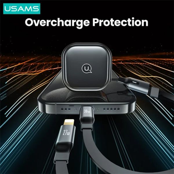 Tẩu Sạc Dành Cho Ô Tô USAMS CC219 C41 PD 30W (with Type-C / 8-Pin Cable)