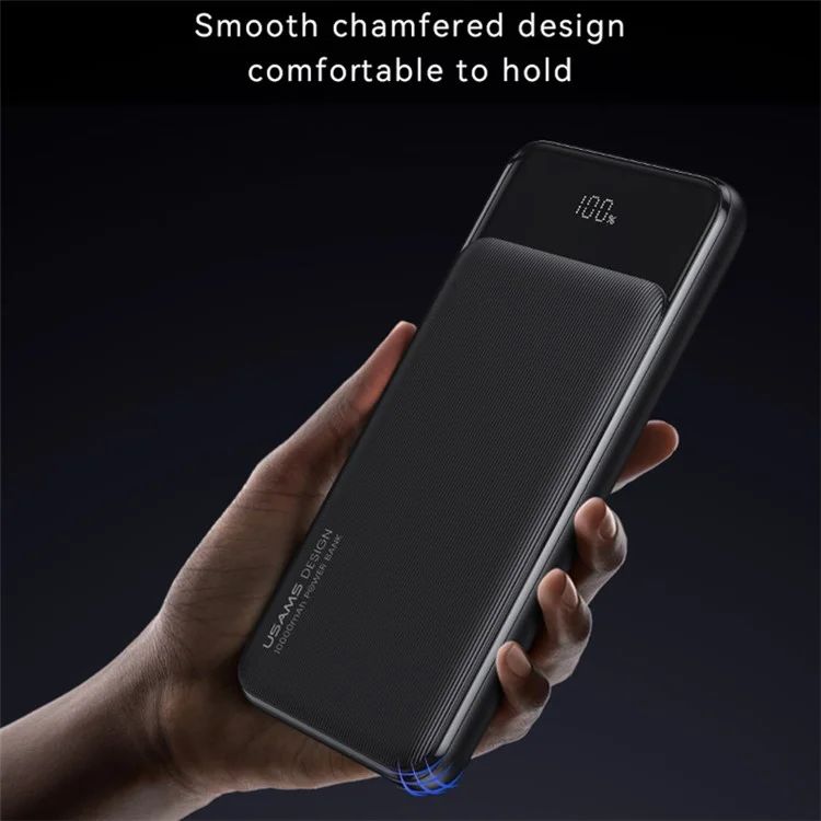 Pin Dự Phòng USAMS CD198 XY Series 10000mAh 10W (2*USB + 1*Type-C, Digital Display)